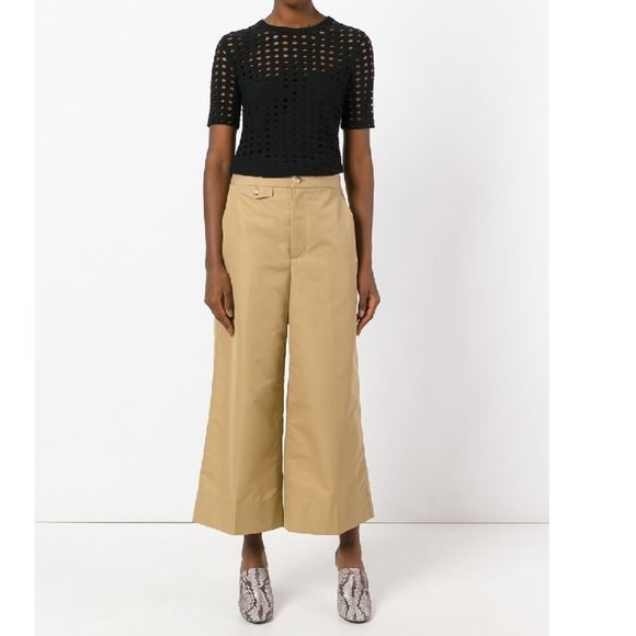 🎁 Helmut Lang Wide Leg Cropped Pants - Picture 1 of 8